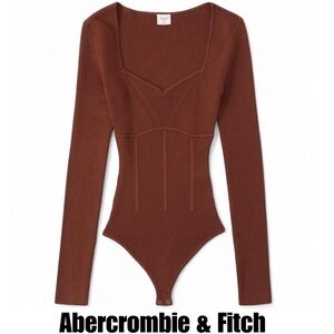 Abercrombie & Fitch Brown Sweetheart Cozy Sweater Bodysuit Size S